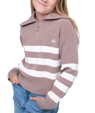 GUESS KIDS Striped zip-up cardigan brown white stripes - Children's Sweaters - 3