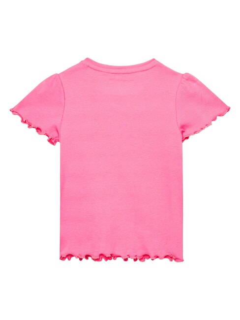 KIDS T-shirt with cherry embroidery caramel rose - Child T-shirt