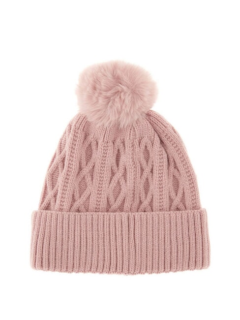 KIDS Braided hat with pom pom pink roses - Baby Hat