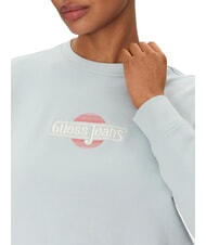GUESS JEANS CN CROP Cotton sweatshirt azure lagoon - Women's Sweatshirts - 3