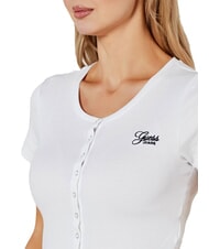 GUESS JEANS SL CN SNAP EMBRO  T-shirt purwhite - T-shirt - 3