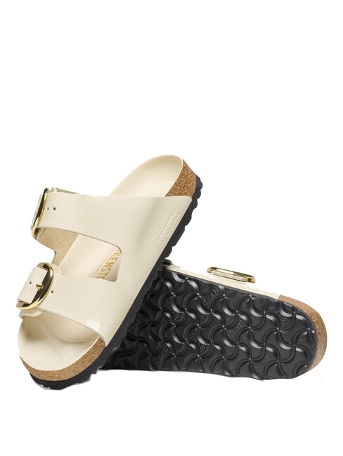 ARIZONA BIG BUCKLE  Leather sandals shine ecru - Women’s shoes