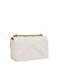 PINKO LOVE ONE MINI Chevron quilted nappa bag silk white-antique gold - Women’s Bags - 2