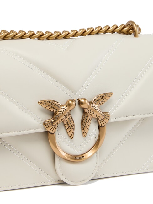 LOVE ONE MINI Chevron quilted nappa bag silk white-antique gold - Women’s Bags