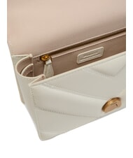 PINKO LOVE ONE MINI Chevron quilted nappa bag silk white-antique gold - Women’s Bags - 4