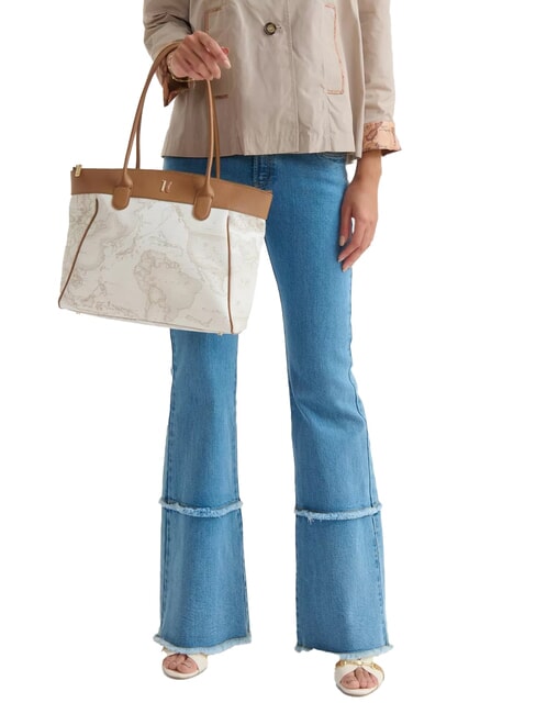 HERITAGE GEO Shoulder shopping bag white - Women’s Bags