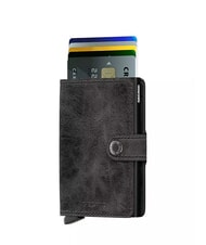 SECRID VINTAGE  Leather wallet with aluminum card holder black - Men’s Wallets - 3