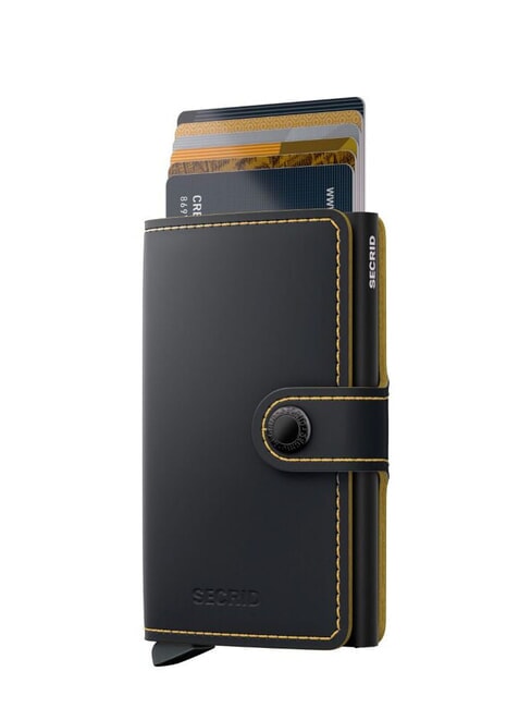 MATTE  Wallet with RFID blocking card holder black & ochre - Men&rsquo;s Wallets