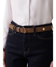 BORBONESE GRAFFITI Belt with studs natural op / black - Belts - 2