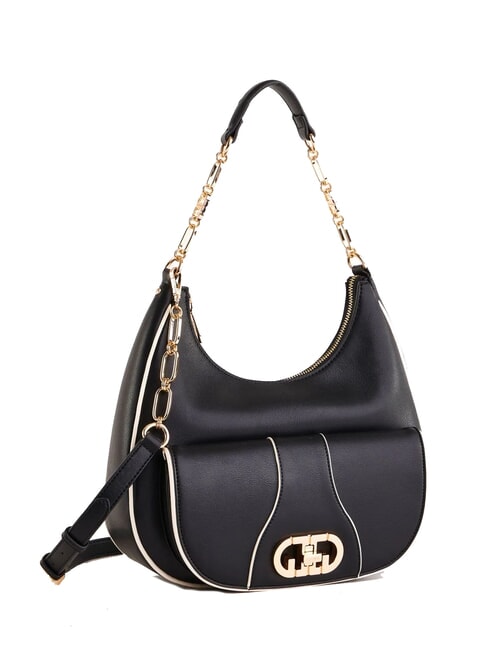 DIANA Hobo bag with pocket and shoulder strap BLACK - Women’s Bags