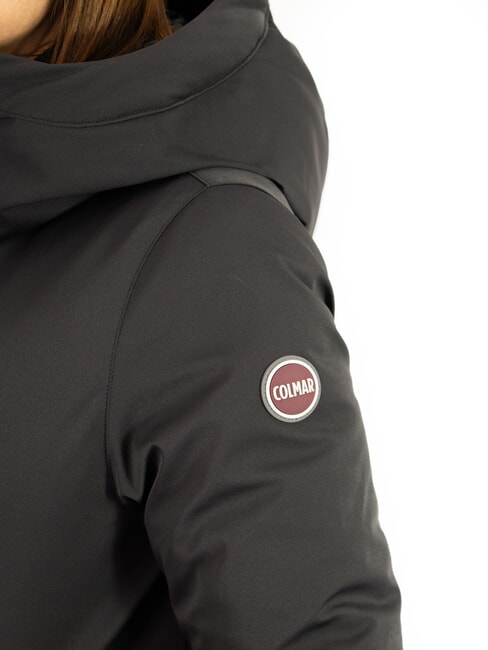 PURENESS Long down jacket with hood black - Women's down jackets