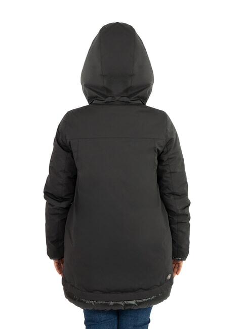 PURENESS Long down jacket with hood black - Women's down jackets