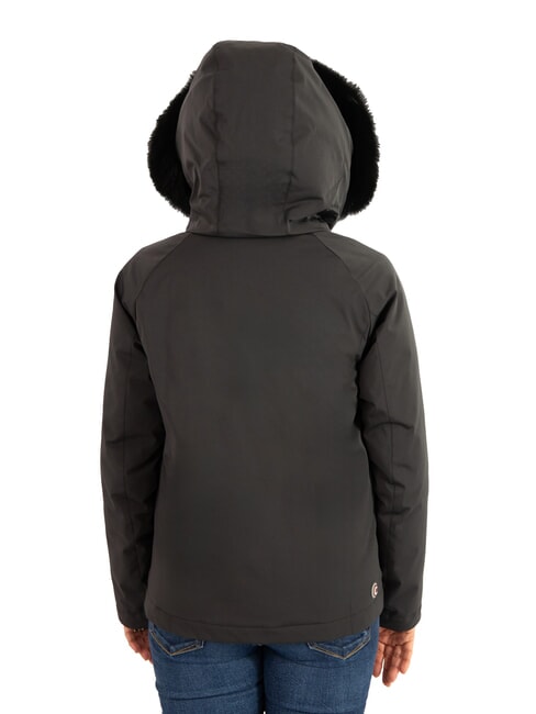 PURENESS Bi-material down jacket with hood black - Women's down jackets