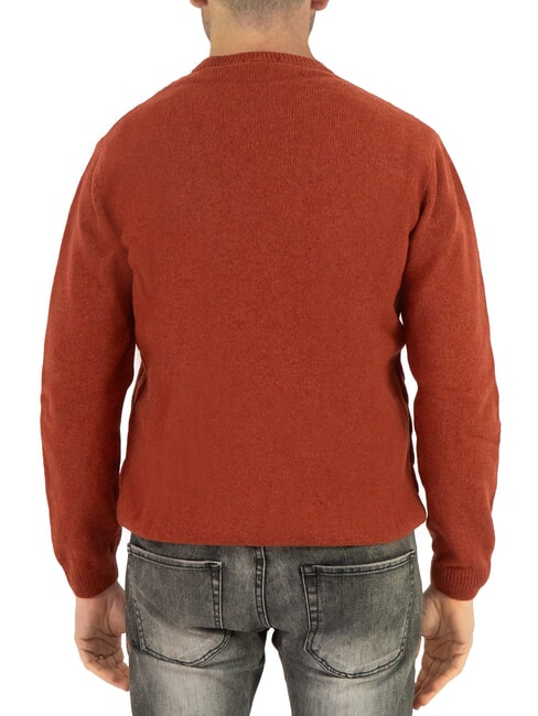 JAFFREY Cable knit crew neck sweater chili oil - Men's Sweaters