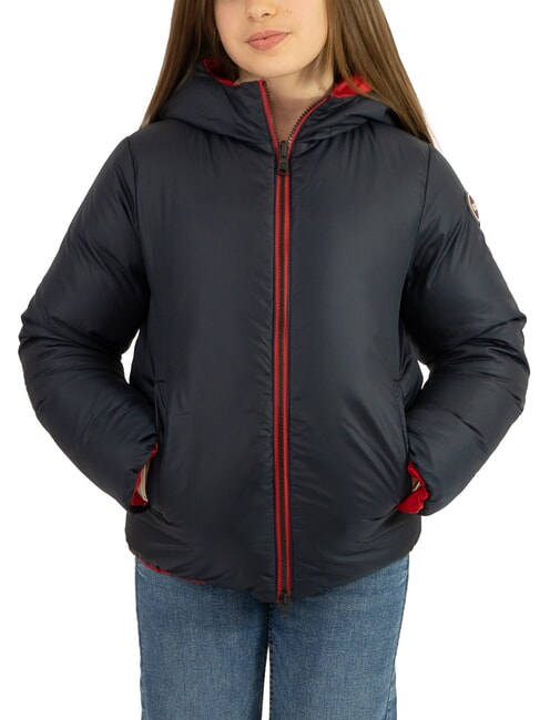 E CONCRETE Reversible down jacket with hood hero navy blue - Baby Jackets