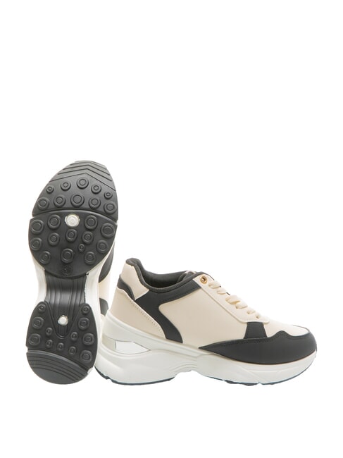 METALLIC LOGO High-top two-tone leather sneakers white/black - Women’s shoes