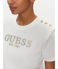 GUESS CN SS CROPPED Cotton T-Shirt purwhite - T-shirt - 3