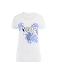 GUESS SS CN FLOWER Short-sleeved T-shirt purwhite - T-shirt - 4