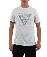 GUESS SS CN TRIANGLE Cotton T-Shirt purwhite - T-shirt - 2