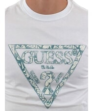 GUESS SS CN TRIANGLE Cotton T-Shirt purwhite - T-shirt - 3