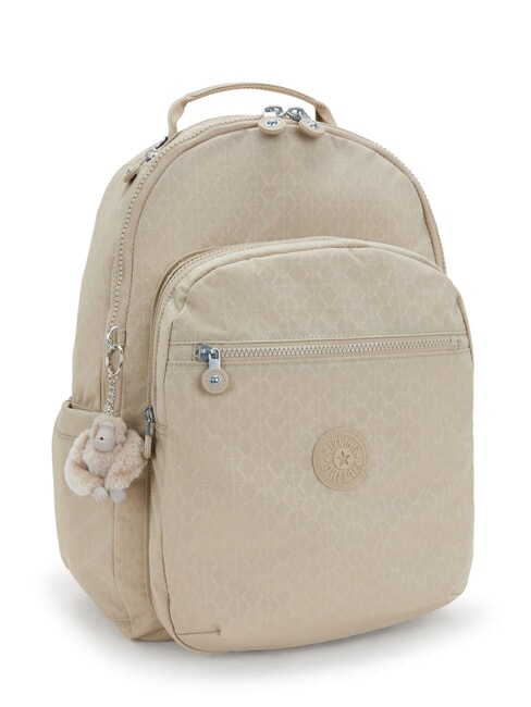SEOUL L 15 "laptop backpack signature beige embossed - Backpacks & School and Leisure