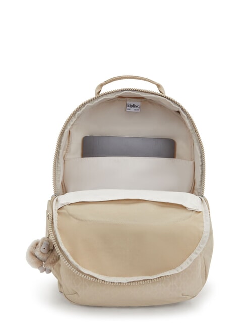 SEOUL L 15 "laptop backpack signature beige embossed - Backpacks & School and Leisure