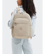 KIPLING SEOUL L 15 "laptop backpack signature beige embossed - Backpacks & School and Leisure - 7