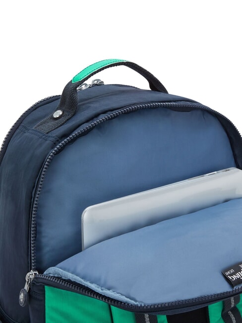 SEOUL Backpack with 15" laptop pocket blue green block - Backpacks & School and Leisure