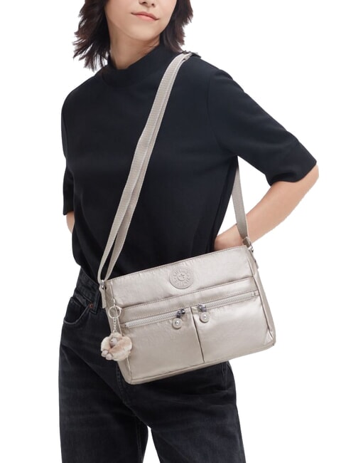 NEW ANGIE Multi-pocket shoulder bag metalglow - Women’s Bags