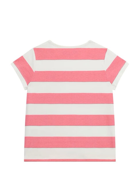 KIDS Striped T-shirt white and fuchsia st - Child T-shirt
