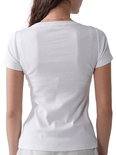 SS CN EMBRO SLIM Stretch cotton T-shirt purwhite - T-shirt