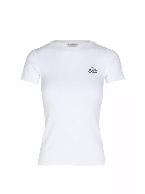 SS CN EMBRO SLIM Stretch cotton T-shirt purwhite - T-shirt