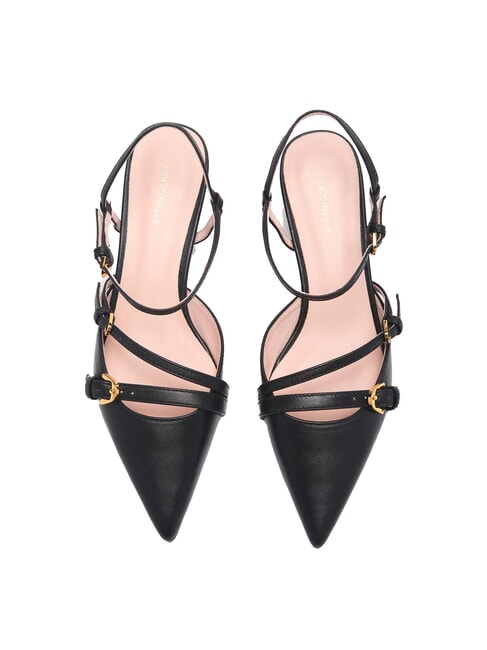 FERNANDA Leather sling back shoes Black - Women’s shoes