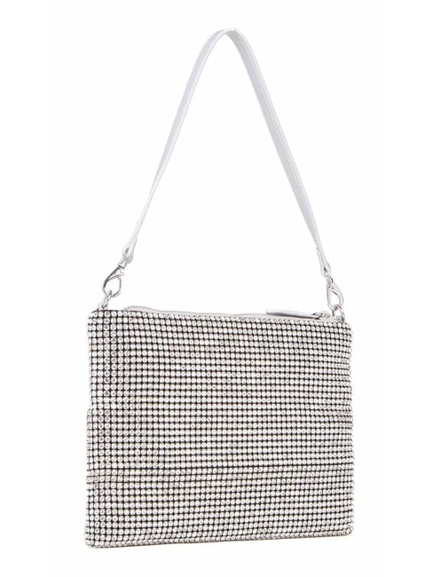 NABILAH Clutch bag with rhinestones and shoulder strap silver - Women&rsquo;s Bags