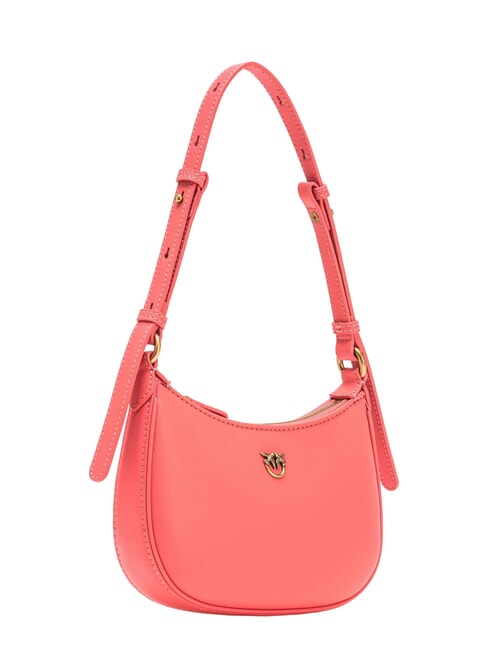 HALF MOON BABY Leather shoulder bag coral. spiced-antique gold - Women’s Bags