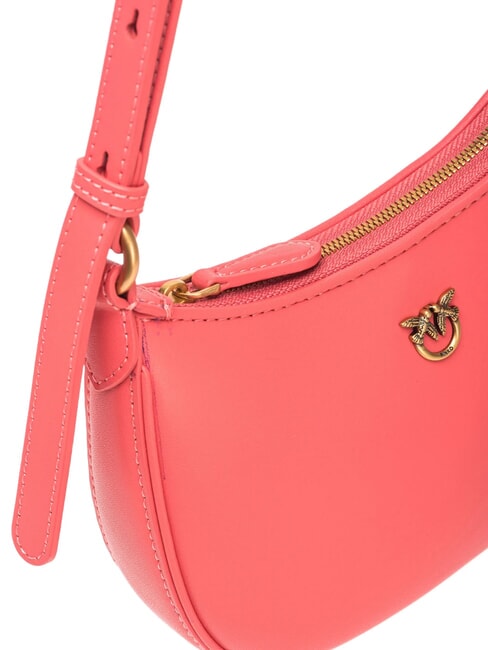 HALF MOON BABY Leather shoulder bag coral. spiced-antique gold - Women’s Bags