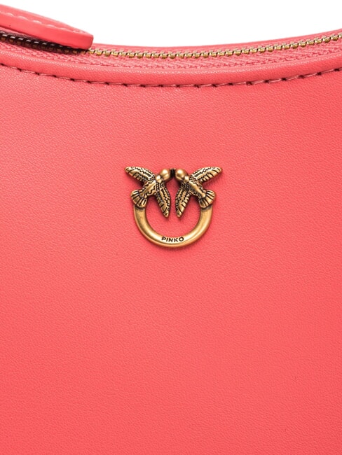 HALF MOON BABY Leather shoulder bag coral. spiced-antique gold - Women’s Bags