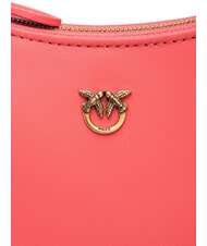 PINKO HALF MOON BABY Leather shoulder bag coral. spiced-antique gold - Women’s Bags - 4