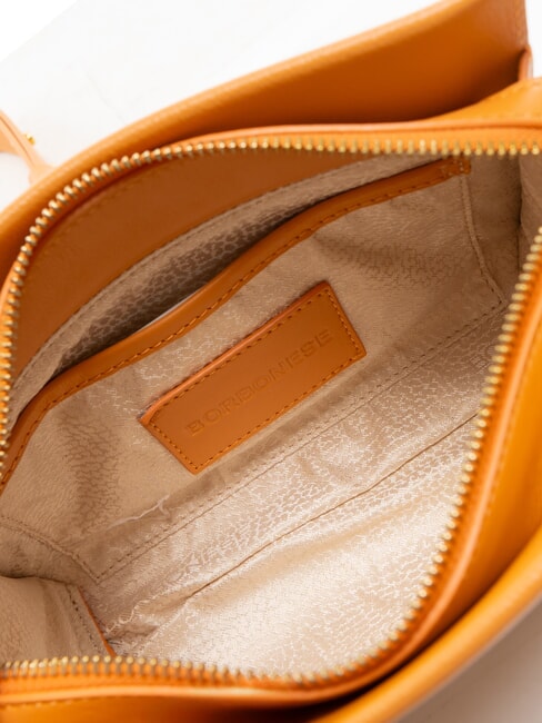 DEJEUNER Mini shoulder bag, in leather tangerines - Women’s Bags