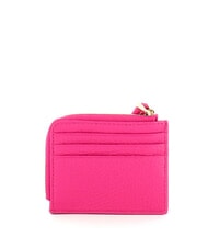 COCCINELLE TASSEL Card holder with zip in hammered leather new fuchsia - Women&rsquo;s Wallets - 2