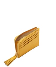 COCCINELLE TASSEL Card holder with zip in hammered leather sunny - Women’s Wallets - 3