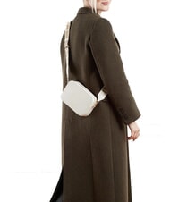 COCCINELLE TEBE Shoulder bag in textured leather white - Women’s Bags - 4