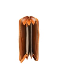 BORBONESE LETTERING PLATE Leather zip around wallet tangerines - Women’s Wallets - 2