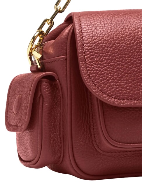 CAMPUS  Mini shoulder bag, in leather sangria - Women’s Bags