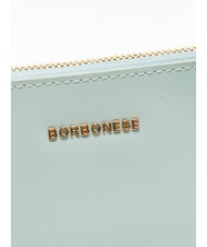 BORBONESE LETTERING Leather clutch bag with cuff marine - Women’s Bags - 3