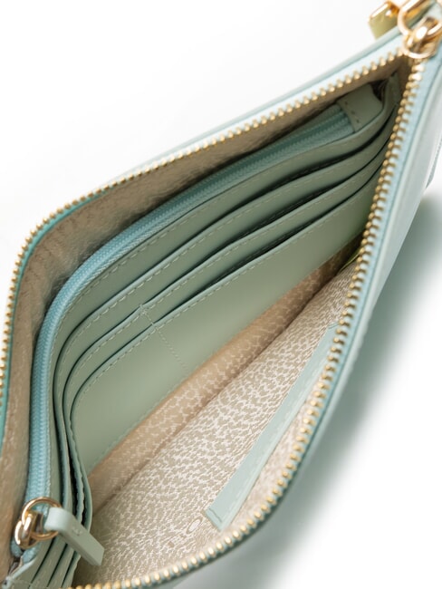 LETTERING Leather clutch bag with cuff marine - Women’s Bags