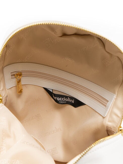 NORA Leather backpack with chains white - Women’s Bags