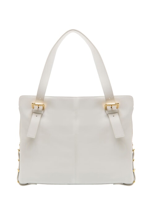 NORA Leather shopping bag with buckles white - Women&rsquo;s Bags