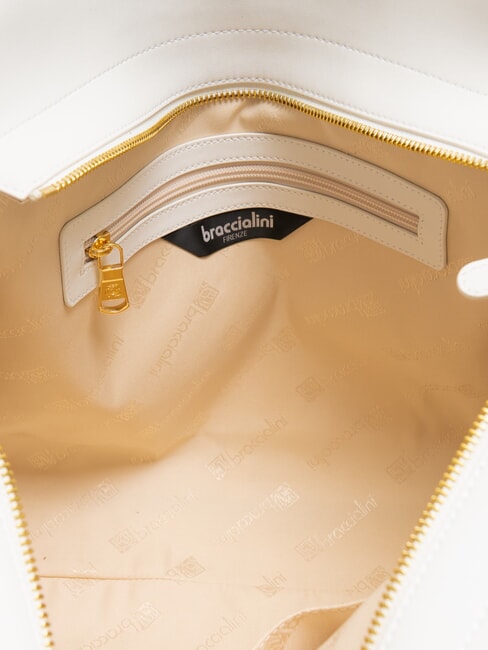 NORA Leather shopping bag with buckles white - Women&rsquo;s Bags