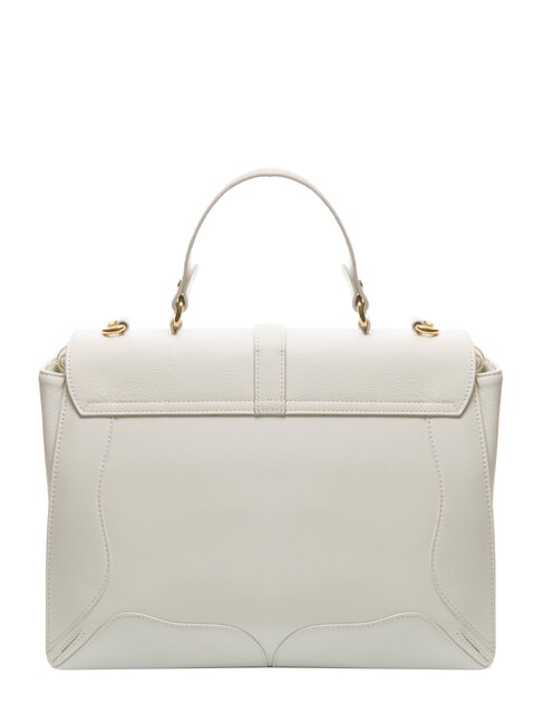 HELLEN Leather briefcase bag with buckle white - Women’s Bags